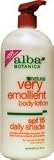 Alba Botanica Very Emollient Body Lotion, Daily Shade Formula, SPF 15, 32-Ounce Bottle