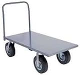 Akro-Mils Heavy Duty Steel Platform Trucks - 24 x 48in - Moldon Rubber Casters