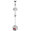 Clear Cz Cosmo Cherry Topper Belly Ring