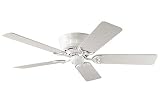 Hunter 20803 Low Profile III 52-Inch White Ceiling Fan with 5 White Blades