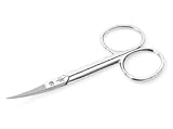 Curved Pointed Cuticle Scissors in Brush Finish. Made in Germany, Solingen