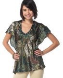 Mimi Chica Paisley-Print Charmeuse Top