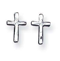 Sterling Silver Cross Mini Earrings