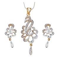 Earring and Pendant Sets Costume Jewelry with Cubic-Zirconia Gemstones Hand Engraved... by 
