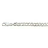 Diamond Cut Lite Sterling Silver Charm Bracelet