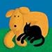 PoshTots - 448-W1-MG Doggy and Kitty