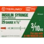 Insulin Syringe U-100 3/10cc, 29ga x 1/2" (Terumo) 100/box