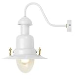 White Fishing Lamp Outside Light Garden Enamel Outdoor Living