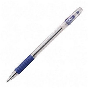 Pilot® EasyTouch Stick Ballpoint Pen, Clear Barrel, Blue Ink, Med Pt, 1.0 mm