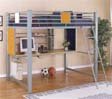 Powell 517-117 Teen Trends Full Loft Study Bunk Bed