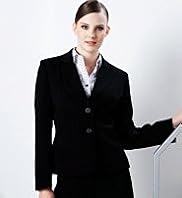 Petite Single Breasted Self Stripe 2 Button Jacket
