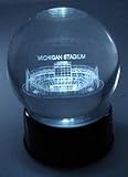 Michigan Wolverines Big House Etched Crystal Ball