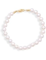 Akoya Pearl Bracelet Grade AAA 5.5-6mm Cultured 14K Gold - Made in the USA