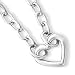 Sterling Silver Heart Link Center Necklace - 16 Inch