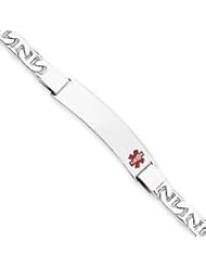 Sterling Silver Non-enameled Medical ID Anchor Link Bracelet
