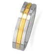 Stainless Steel and 14 Karat Gold Plated Men's Ring