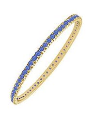 Sapphire Eternity Bangle 14K Yellow Gold - 2.00 CT TGW