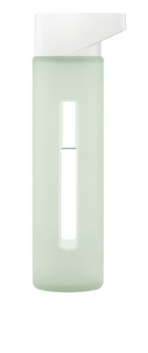 Takeya Modern Glass Water Bottle with Silicone Sleeve, Snow/Ice Green, 16-Ounce