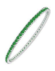 Emerald Eternity Bangle 14K White Gold - 3.00 CT TGW