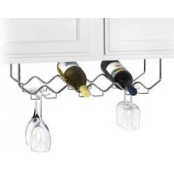 Under Cabinet Wine and Stemware Rack (Chrome) (6 1 4H x 22 1 4W x 7 3 4D) by Spectrum