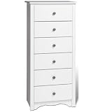 White Finish Monterey Collection 6 Drawer Lingerie Storage Chest