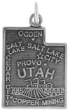 Sterling Silver Utah State Charm