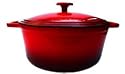 Enamel Cast Iron Red Round Dutch Oven 7 1/2 Qt.