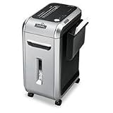 Fellowes 3229901 Confetti Shredder, 17 Sheet Cap, 13-4/5 in.x17-3/4 in.x25 in., Silver/Black