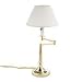 Ledu L561BR Lacquered, Solid Brass Swivel Arm Lamp, Mushroom Shade, 20 High