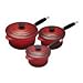 Le Creuset Cast Iron 3 Piece Saucepan Sets - Cerise (ref CL)