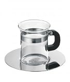 Bodum - 4992-16 - Chambord  -  Set 4 Tasses à Espresso - Soucoupe Métal En Inox Brillant - 8 Cl