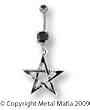 SILVER OXIDIZED PENTAGRAM BELLY RING
