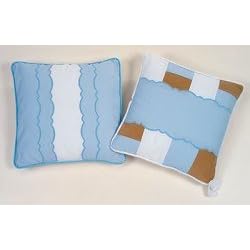 Picci Pillow 1 Piece Blue/Brown With Bow Ruben- Blue and White