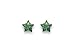Silver Cubic Zirconia Star Green Stud Earrings 5761OLV,Size:5mm Shipped in FREE GIFT BOX by 1st class mail