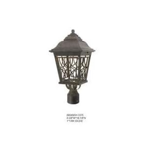 Golden Lighting 10528-P-WI Monarch Inn 1 Light Post Outdoor Fixture in Weathered by Golden Lighting