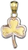 0.925 Sterling Silver and Gold Irish Celtic Clover Pendant Charm