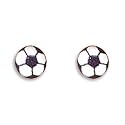 Sterling Silver Post Stud Earrings, 5mm Soccer Ball