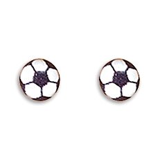 Sterling Silver Soccer Ball Stud Earrings