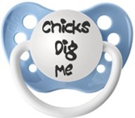 Expressions Pacifiers-"Chicks Dig Me" in Blue & White