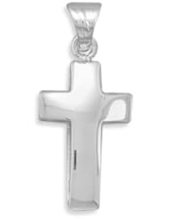Small Hollow Polished Cross Pendant