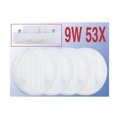 Lunartec 4er-Pack Energiesparlampe 9W GX53 kaltwei� (Bajonett-Verschl)
