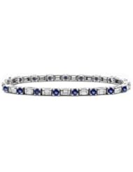 14k Sapphire bagguette Diamond Tennis Bracelet (5.50 cts.tw.)