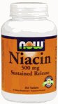 NIACIN 500mg TR 250 TABS - NOW FOODS