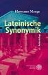 Lateinische Synonymik (Sprachwissenschaftliche Studienbuecher. 1. Abteilung)