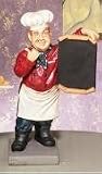 Fat Chef Waiter With Menu Board Bistro French