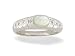 14K White Gold Genuine Oval Opal and Diamond Ring