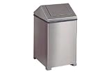 14 Gallon Square Steel Waste Receptacle - Stainless Steel