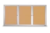Three-Door Indoor Corkboard - 96 X 48 X 2