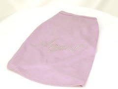 Lilac Nail Head Angel Script Shimmery Sleeveless Dog T Shirt (Small)