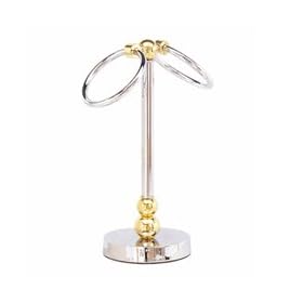 Allied Brass bl-53 Bolero And Globe Vanity Top - 2-Ring Guest Towel Holder (PB-Polished Brass)